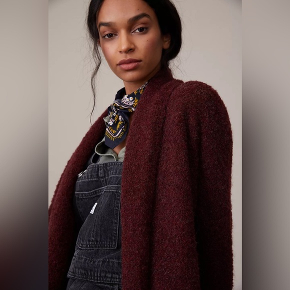 Anthropologie Brenna Boucle Longline Cardigan One Size Like New - Picture 3 of 11